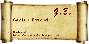 Gariup Botond névjegykártya
